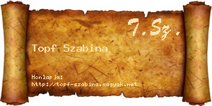 Topf Szabina névjegykártya